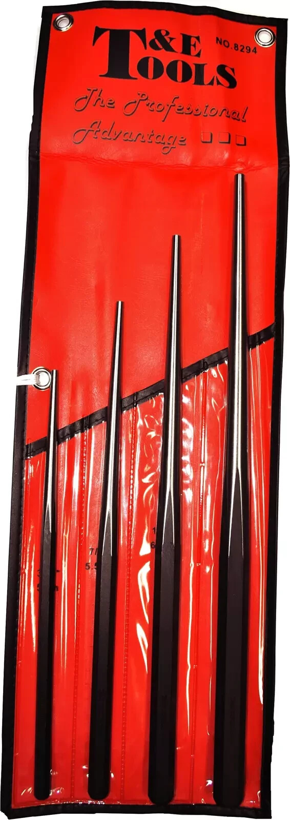 4 Piece Extra Long Taper Punch Set T&E Tools 8294