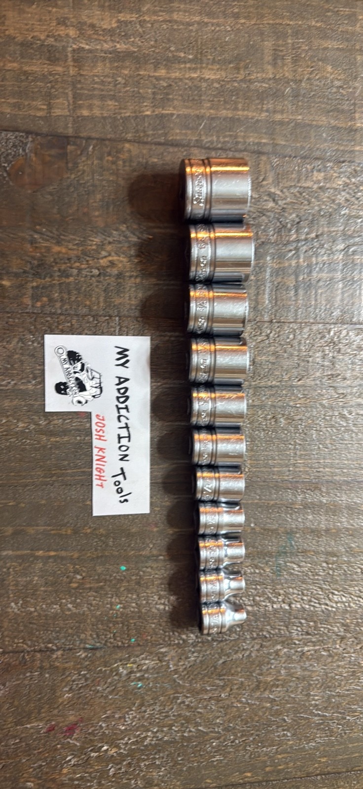 Snap on F series 3/8” drive shallow 12pt socket set no owner markings on sockets