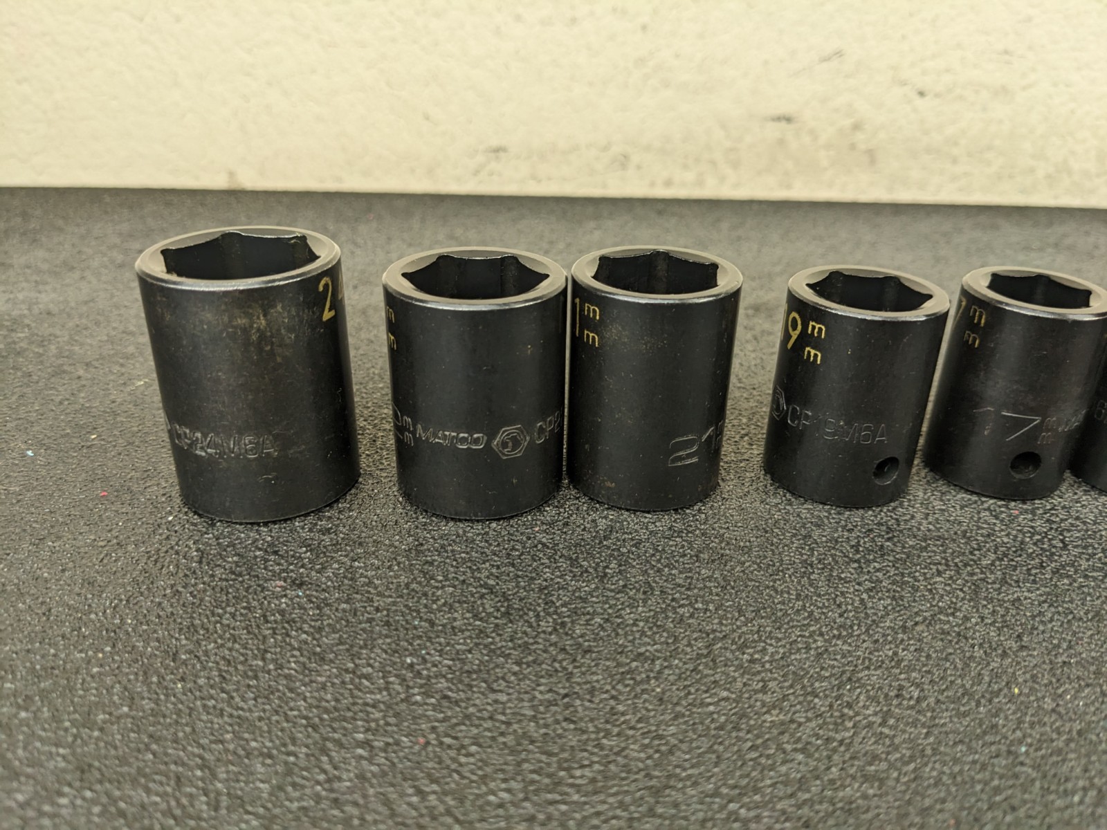 #aw458 MATCO Tools NEW 1/2″ Drive METRIC 6 POINT IMPACT SOCKET SET