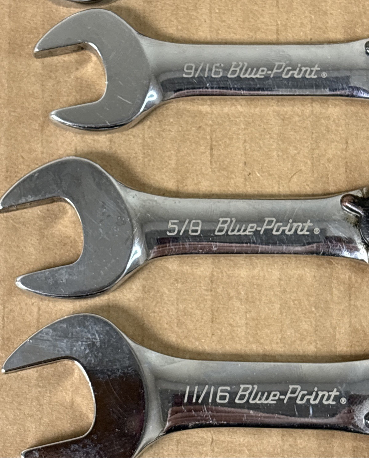Blue Point Tools Reversible Short Stubby Ratcheting Combination Wrench Set of 7