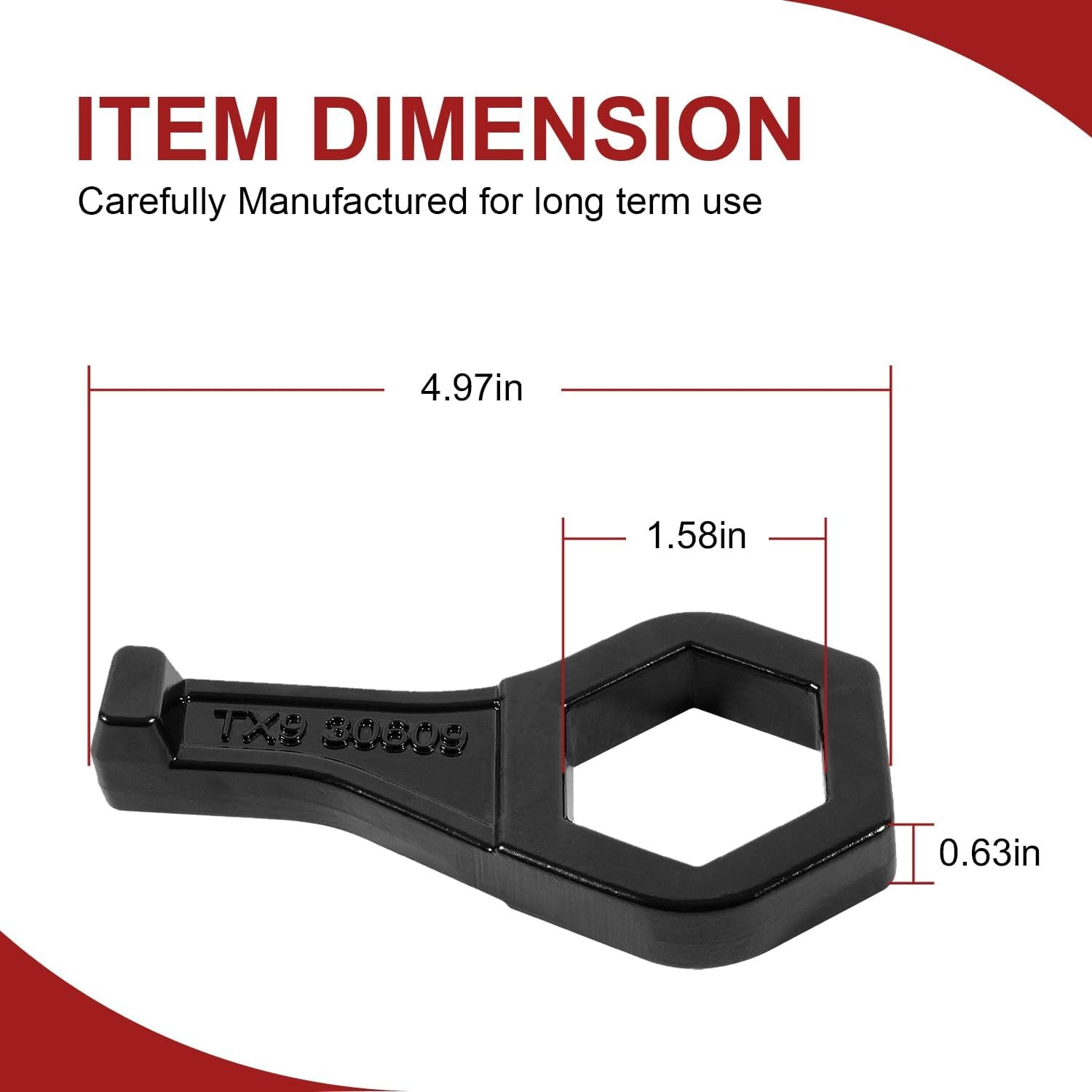 30609 TX9 Cap Nut Wrench Porkchop Style Fit for 1-1/2″ (or 38mm) cap nuts