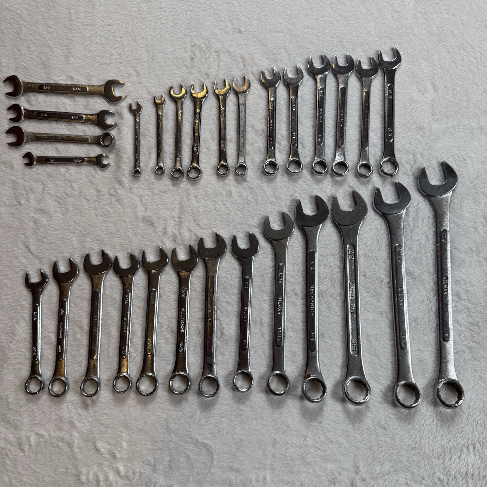 Lot of 29 Wrenches – Various Sizes & Makes