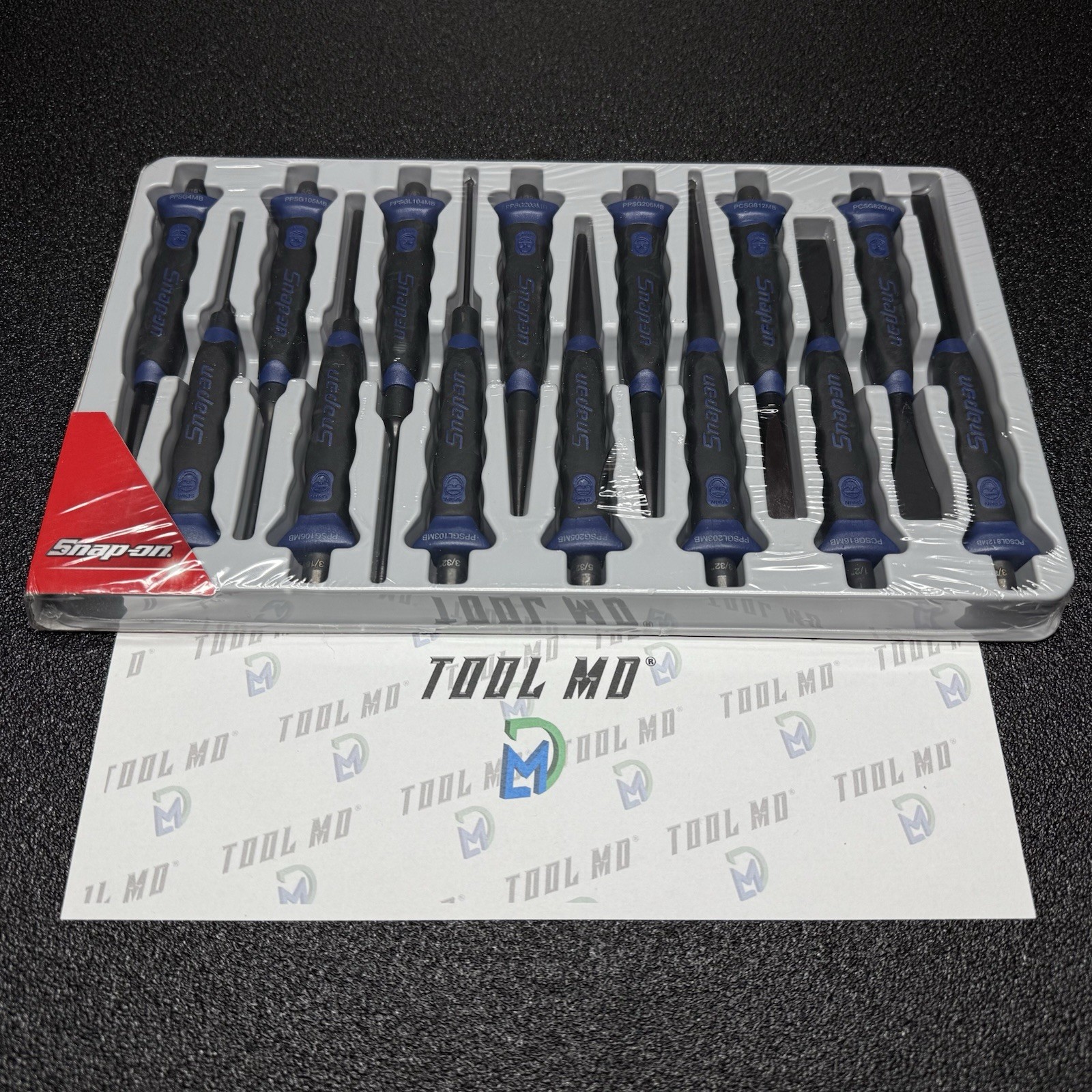 Snap-on Tools NEW 14pc POWER BLUE Soft-Grip Punch & Chisel Set PPCSGL714MB