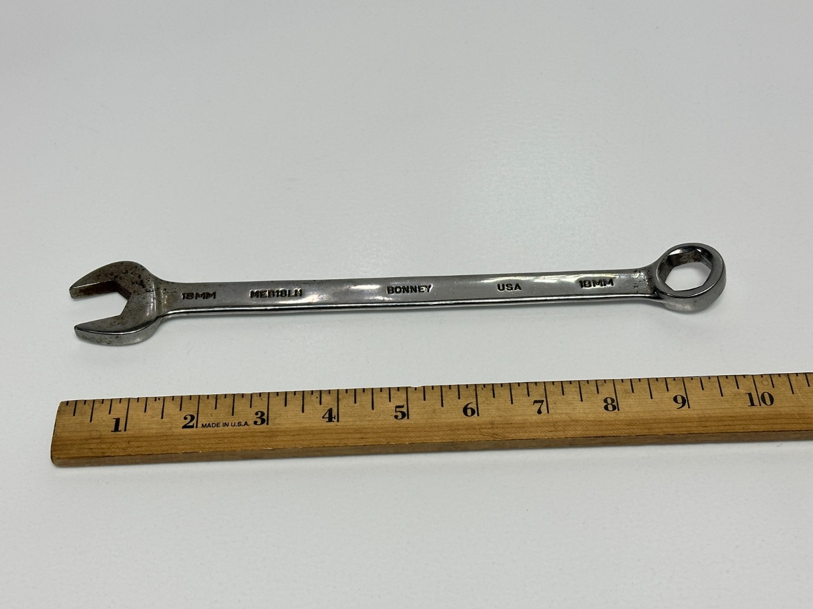 Bonney Tools USA MEB18LH Metric 18mm Combination Wrench, 6 Point