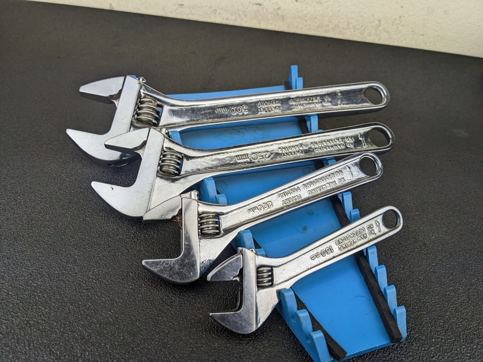 #bn784 Snap-on Tools Vintage USA 4 Pc Adjustable Wrench Set 6″, 8″, 10″, 12″