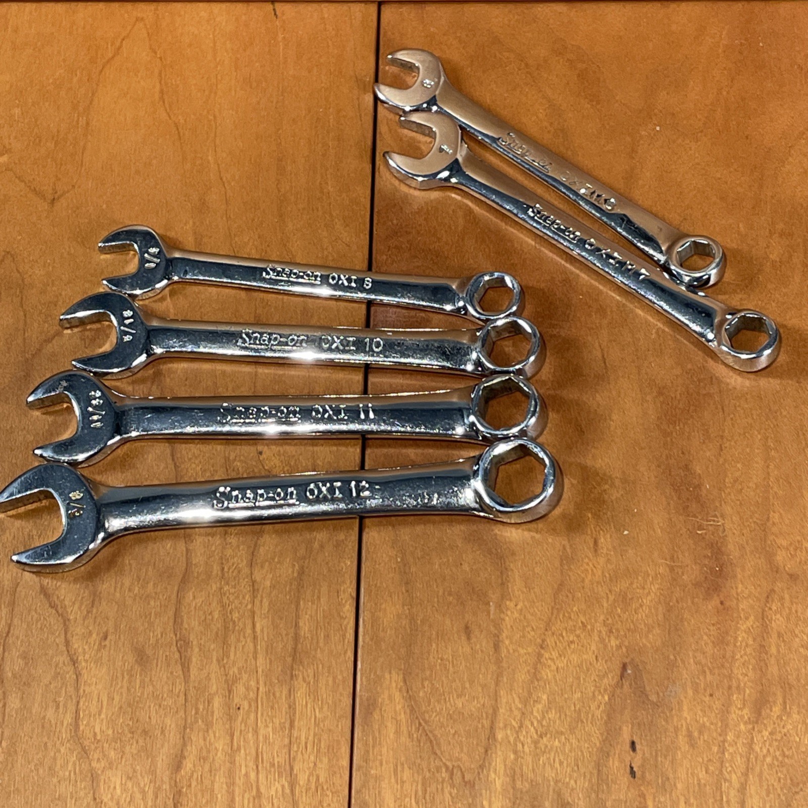 6 Snap-On OXI 8, 10, 11, 12 + OXI M6, M7 Midget SAE 6 Pt Combination Wrenches