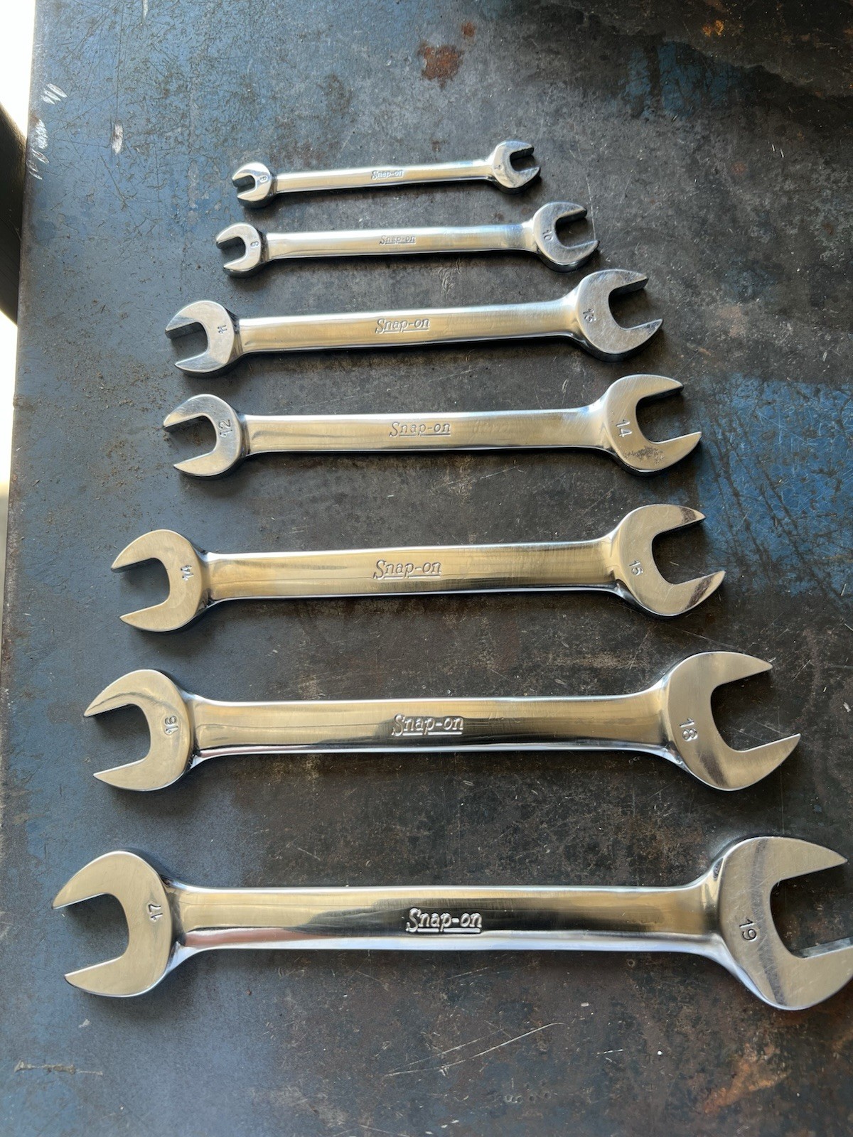 Snap-on Tools VOM705 5 PC Metric + 2 Additional Open End Wrenches 6-19mm 7 Piece