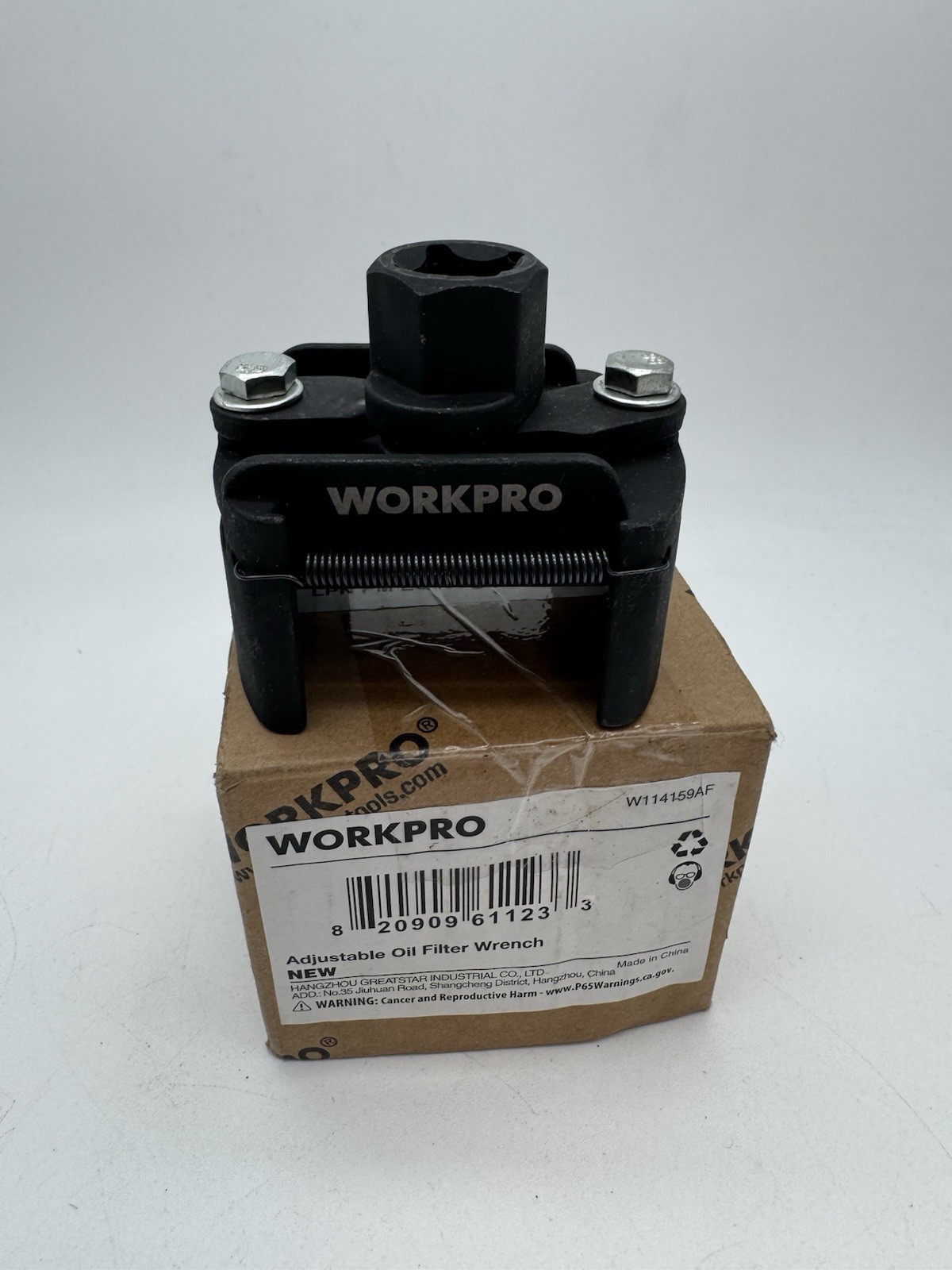 WORKPRO Adjustable Universal Oil Filter Wrench Removal Tools w/Auto-Clamp Spring