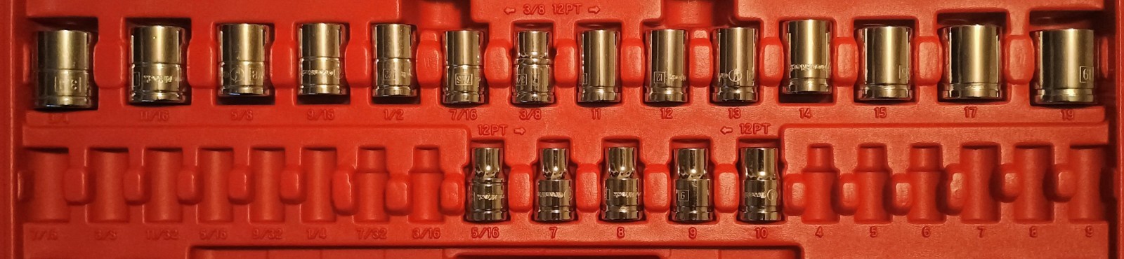 Great Neck 19 Piece SAE and METRIC 12 Point Chrome Socket Set For 3/8″ Drive