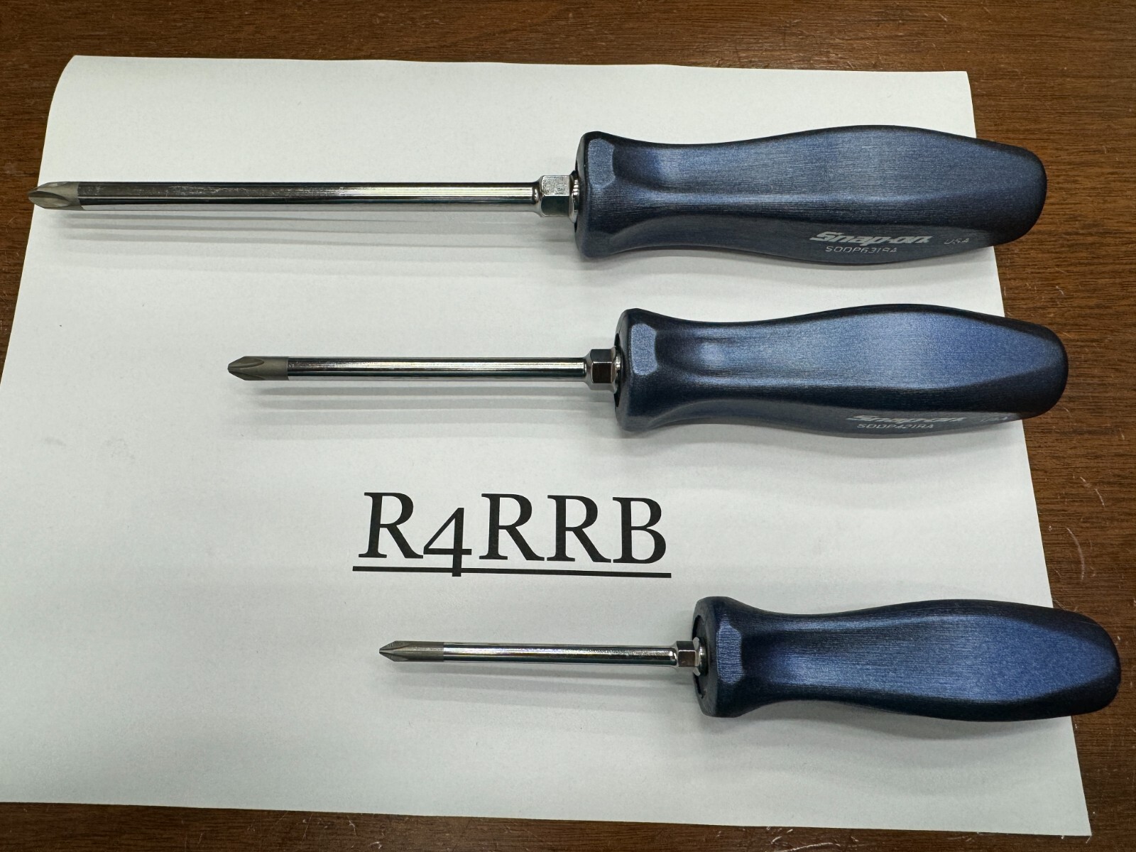 Snap-on Tools USA NEW 3pc POWER BLUE GRIP PHILLIPS P1 P2 P3 Screwdriver Lot Set