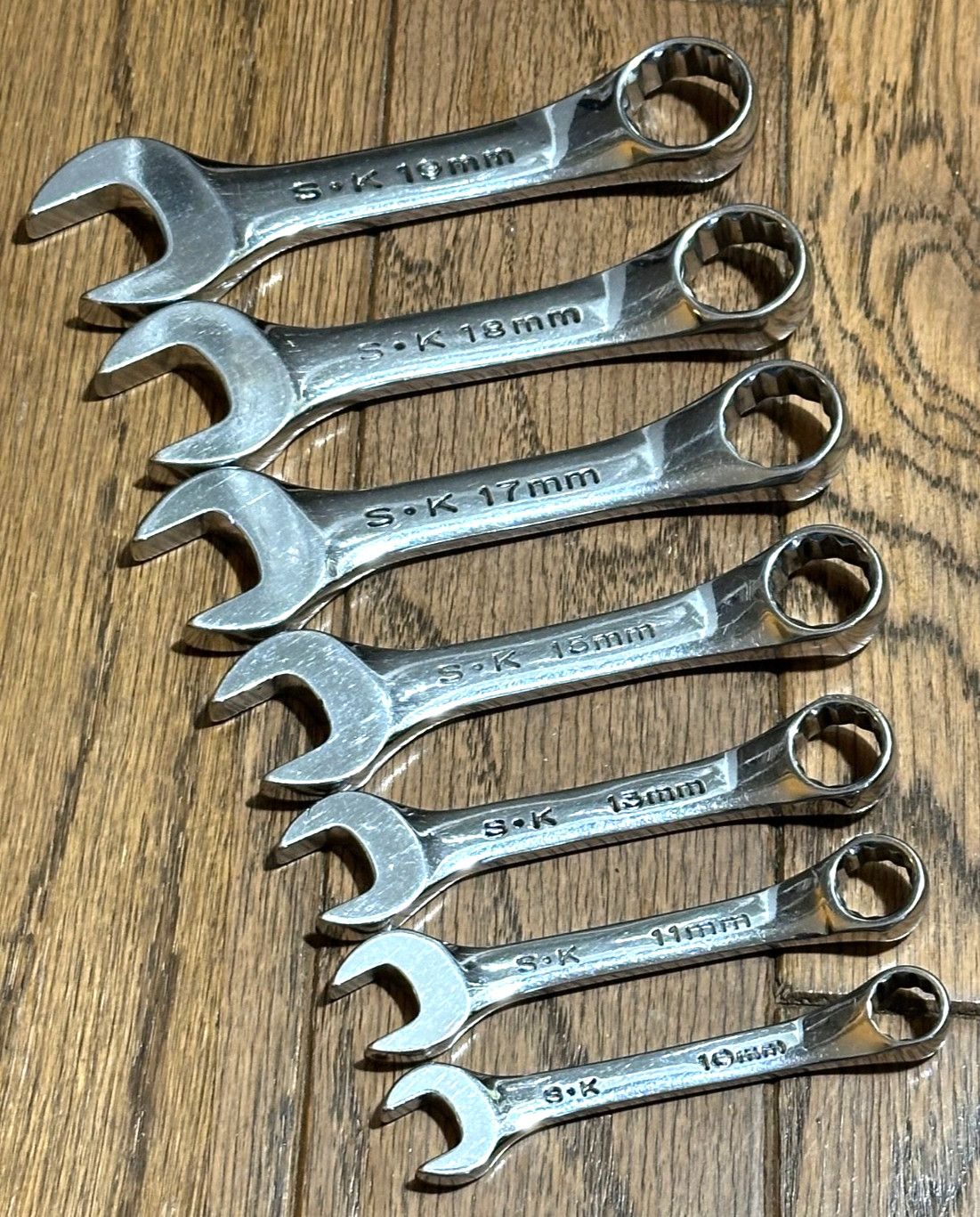 🇺🇸 SK Tools USA 10-19mm Wrench Set Metric Combo Lot Short Stubby 12PT Offset