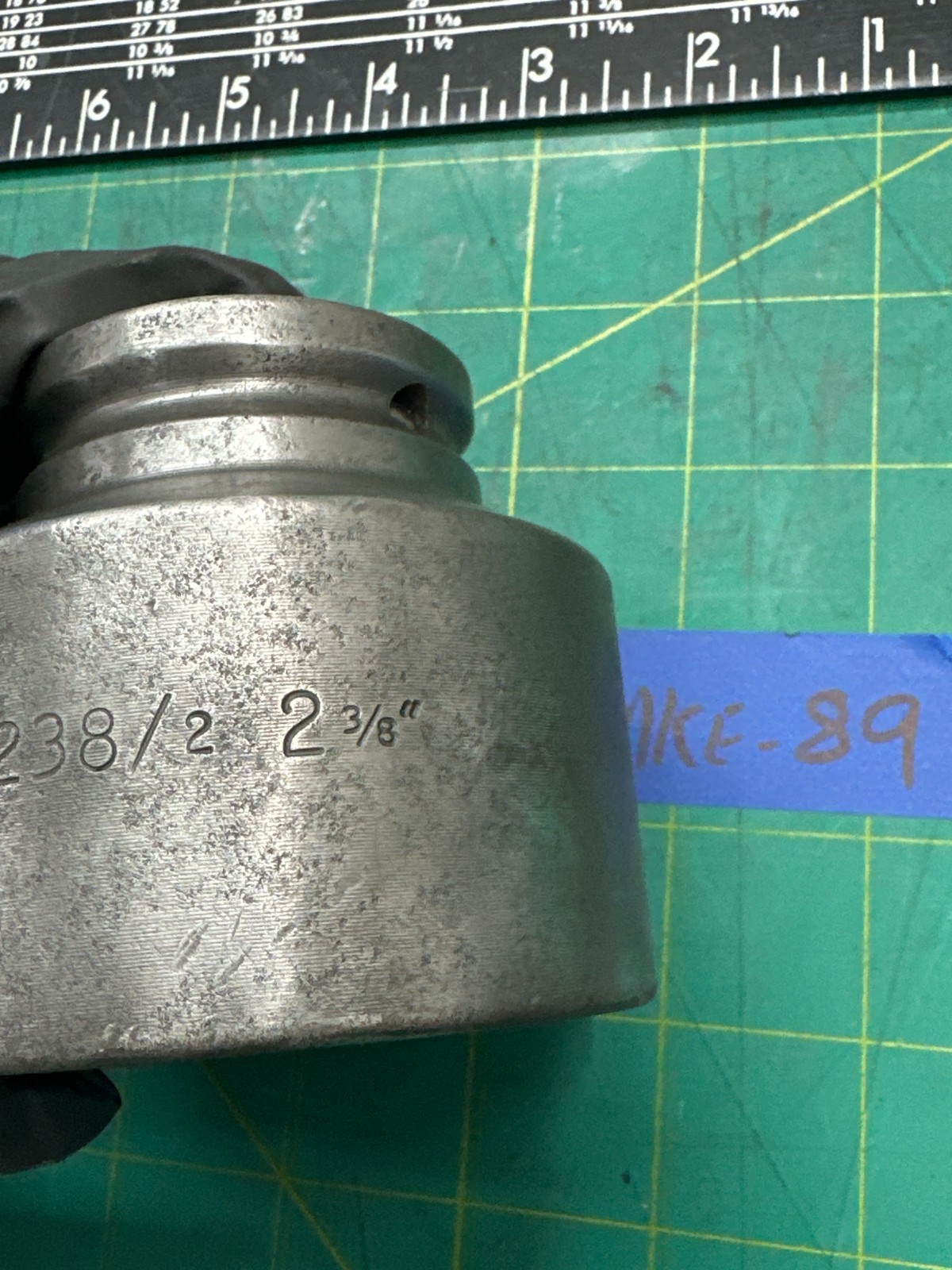 Vintage Ozat 1238/2 2-3/8″ Impact Deep Socket 6-Point 1″ Drive, Made In Israel