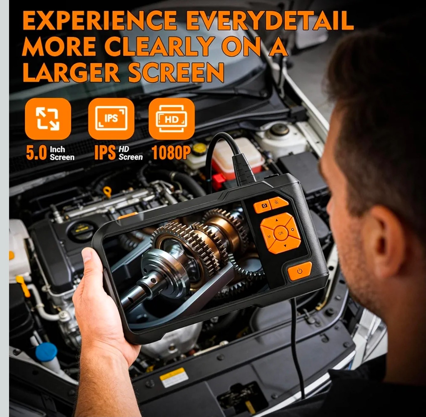Dual-Lens Industrial Borescope Camera