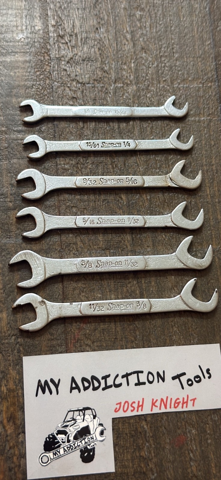 Snap on 6 piece ignition wrench set DS set no owner markings all wrenches good