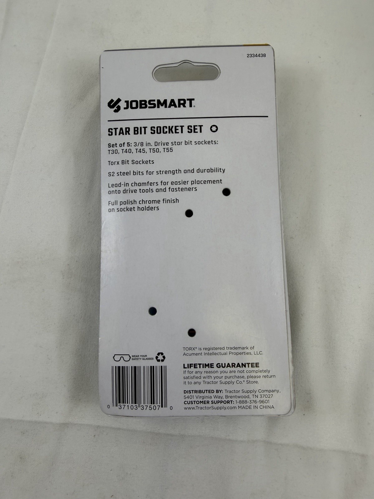 JOBSMART 2334438 3/8″ 5 Pc Star Bit Socket Set-C