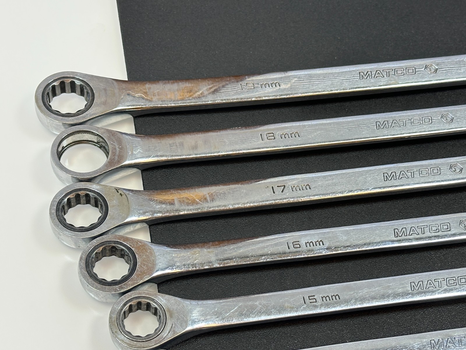 Matco Tools GRBZXLM 10pc Extra Long Metric 10mm-19mm Ratcheting Box Wrench Set