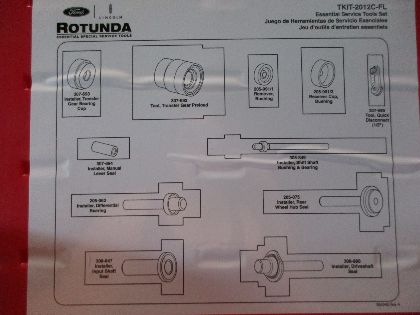 FORD ROTUNDA OTC TOOL TKIT-2012C-FL ESSENTIAL SERVICE TOOL SET