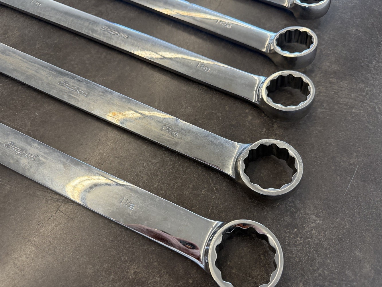 Snap On 6 Large SAE Wrenches 1-3/16″,1-1/4″, 1-5/16″, 1- 3/8″, 1-7/16″, 1-1/2″