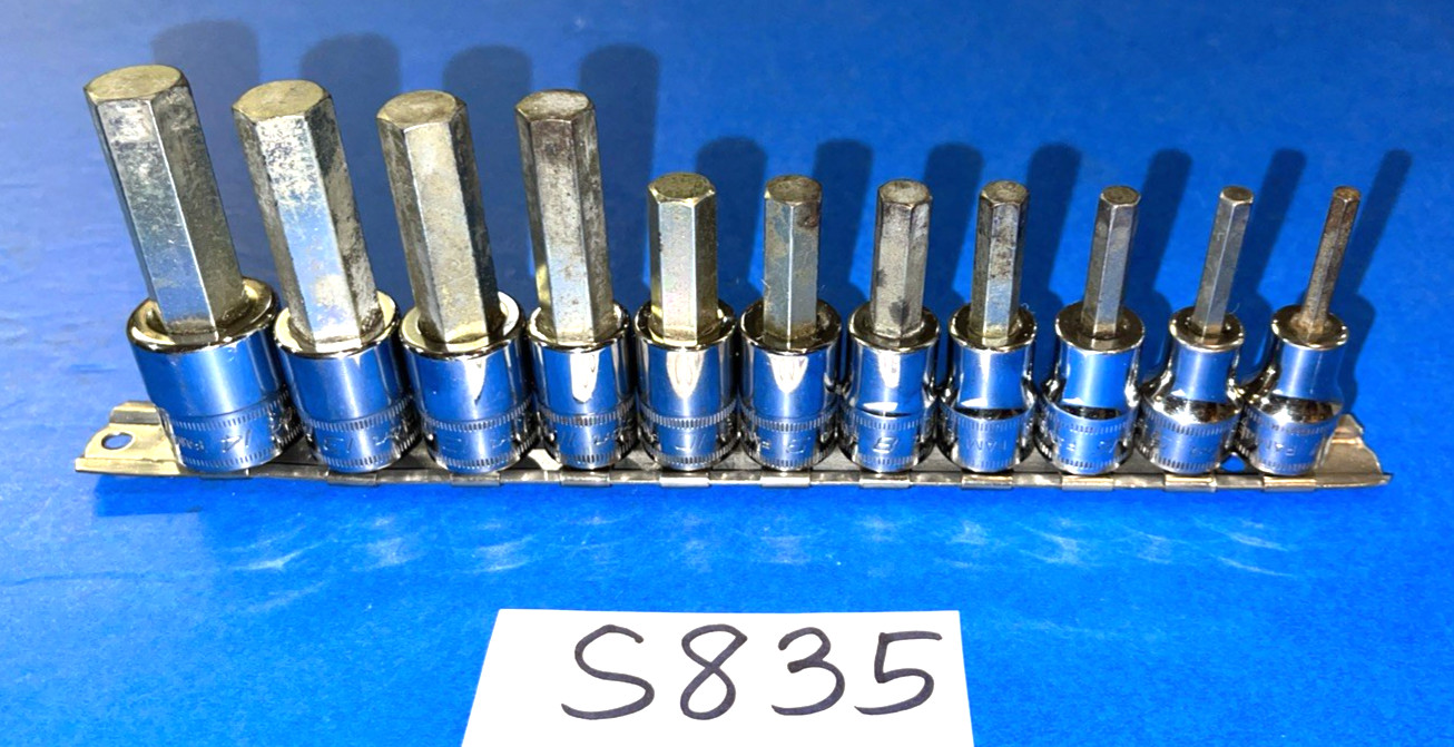 SNAP-ON TOOLS 11 PIECE 3/8 DRIVE METRIC HEX BIT SOCKET DRIVER SET 4MM TO 14MM