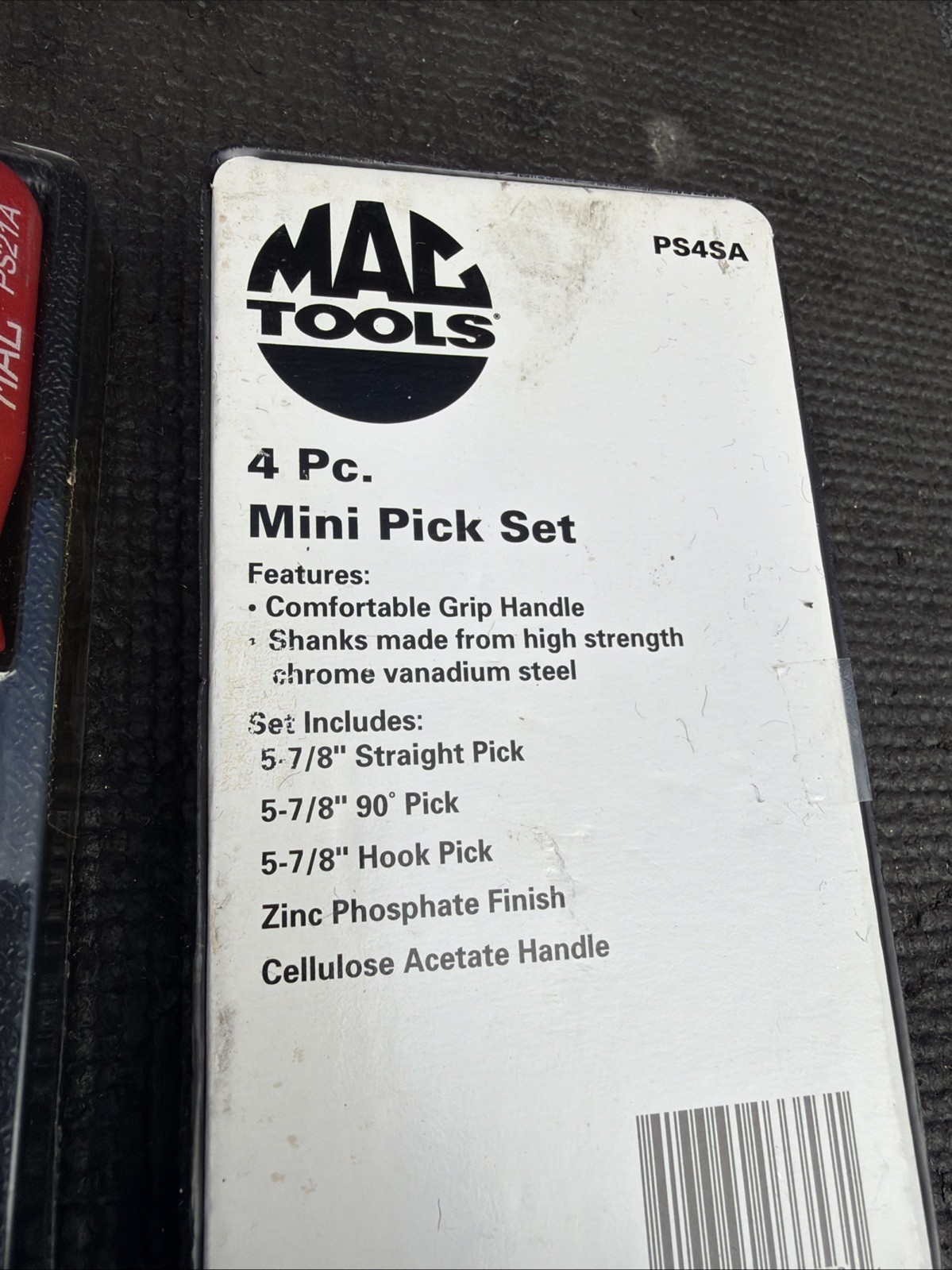 Mac Tools Rare Red Hard Handle Mini Auto Pick Set Ps4SA NEW OLD STOCK Comfort Gp