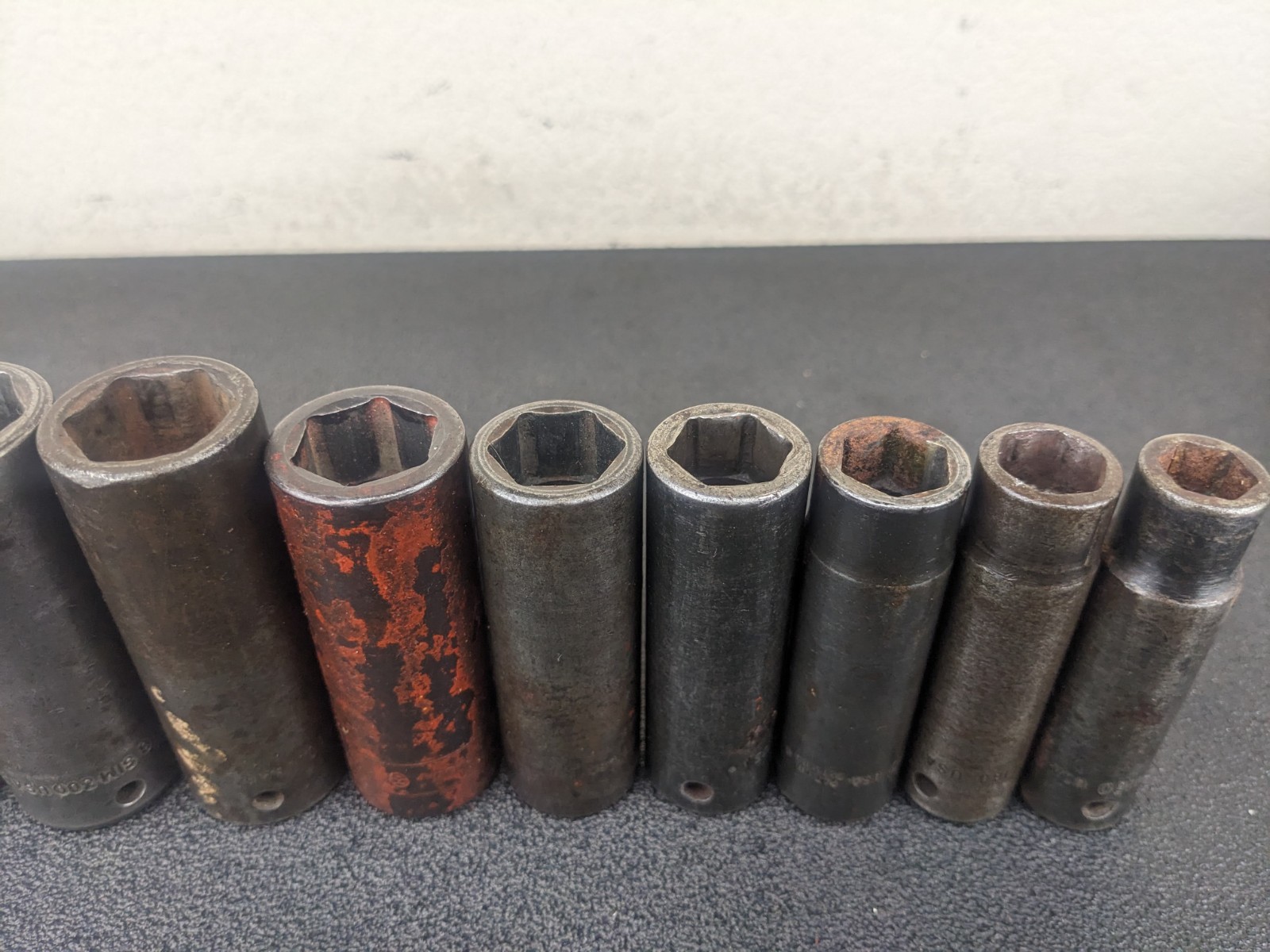 #bm563 Snap On Tools 309SIMYA 1/2″ Drive 9pc SAE Deep 6 Point Impact Socket Set