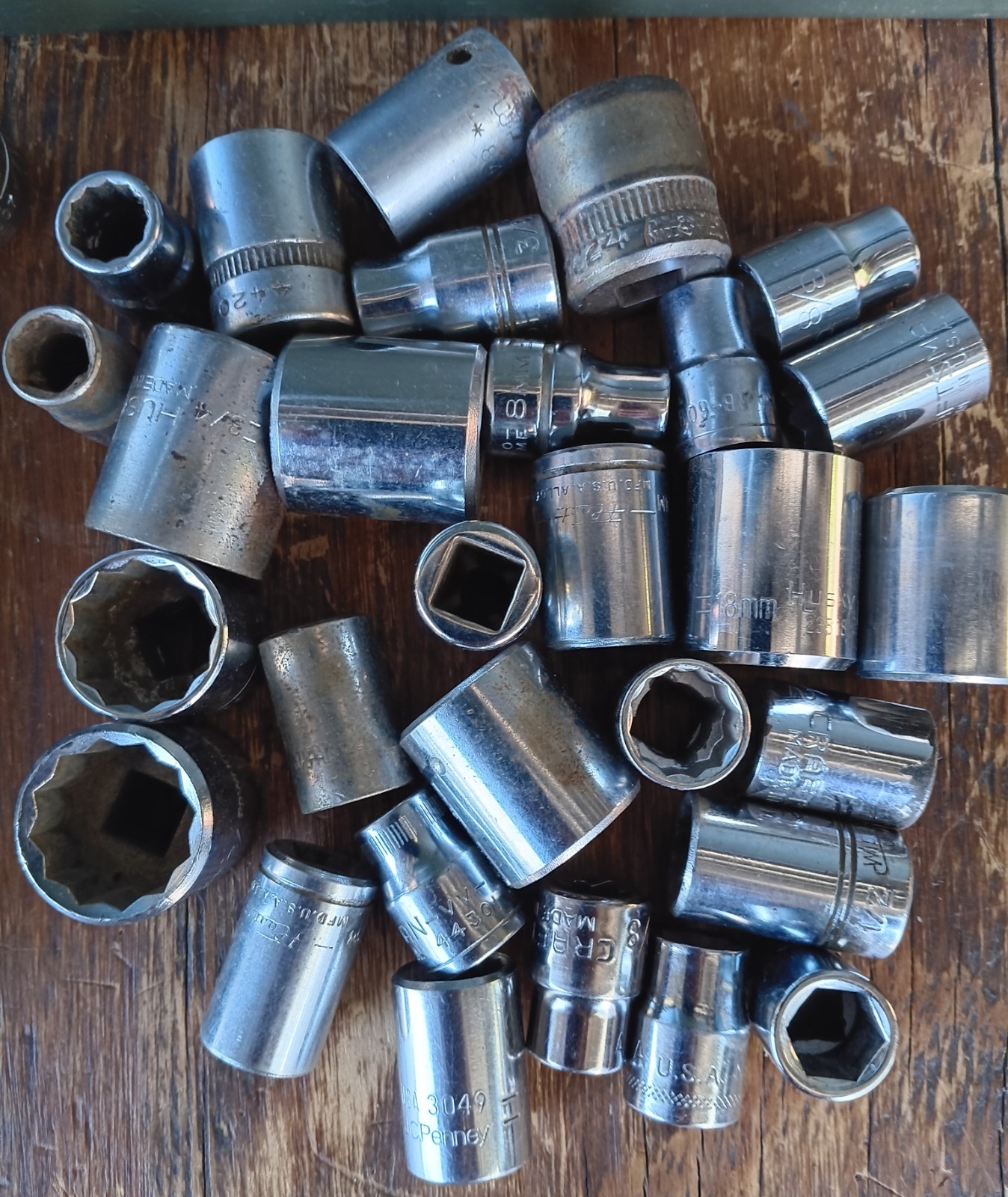 Craftsman Sockets & Other 3/8″ Drive Shallow SAE & Metric Mixed Size Lot 60+ USA