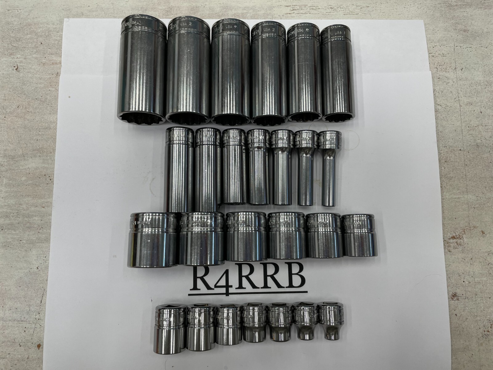 Snap-on Tools NEW 3/8″ Drive SAE Shallow Deep 12 Point Socket Double BONUS Set