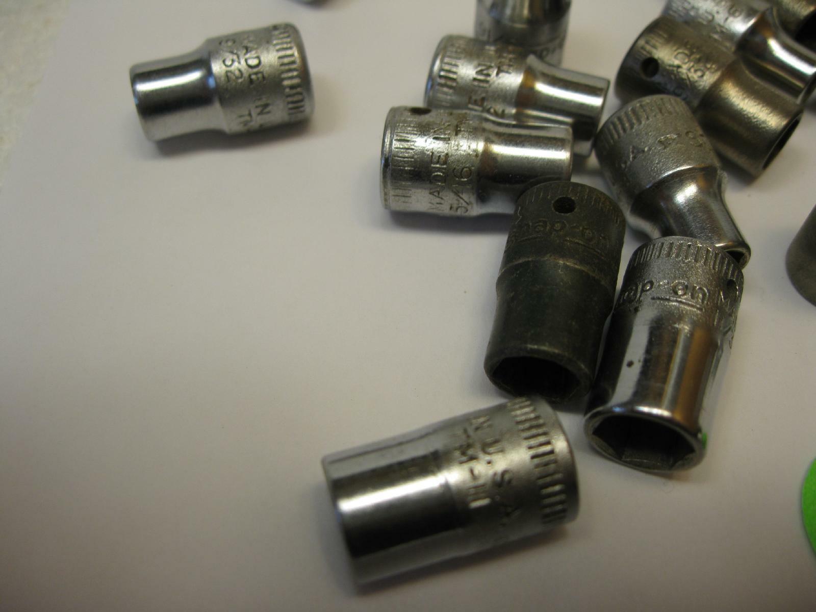 Snap-on vintage tools 1/4 drive SAE 6 point sockets sold each Nice!