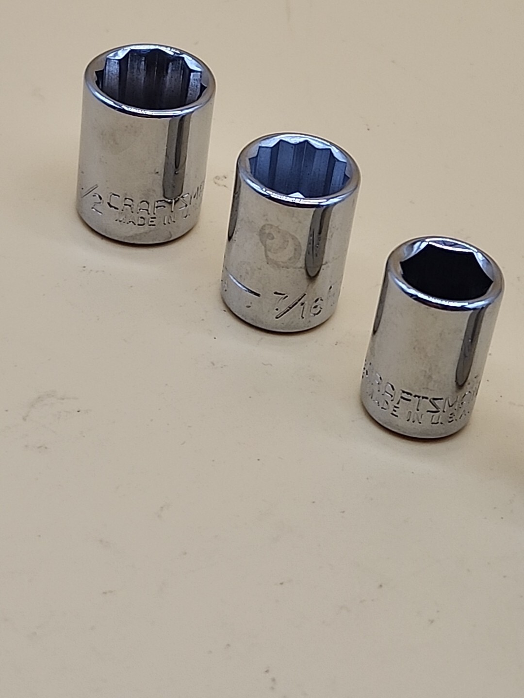 Vintage NEW Craftsman 1/4″ Dr 9 Piece 6 Pt EE Series SAE Socket 3/16-7/16 USA
