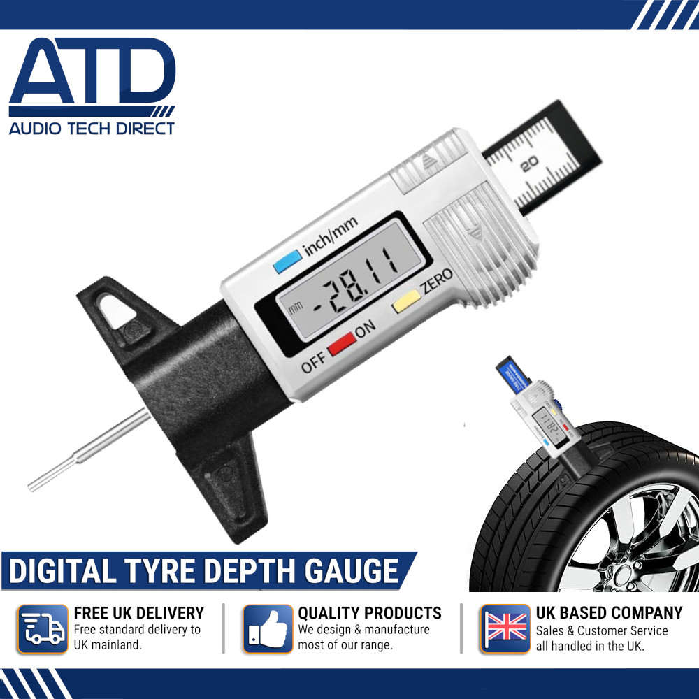 Digital Tyre Depth Gauge Tread Checker LCD Mini Tool For Motorbike Car Van Bike