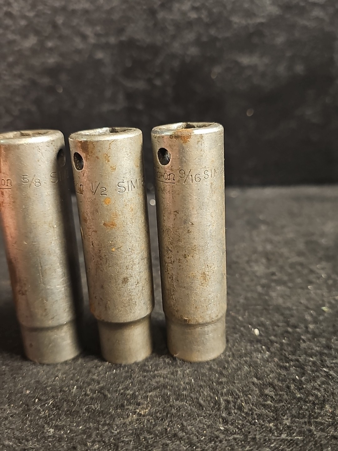 Vintage Lot Of 3 1/2″ Drive Snap On Sockets 6 Point, Sim200, Sim160, Sim180