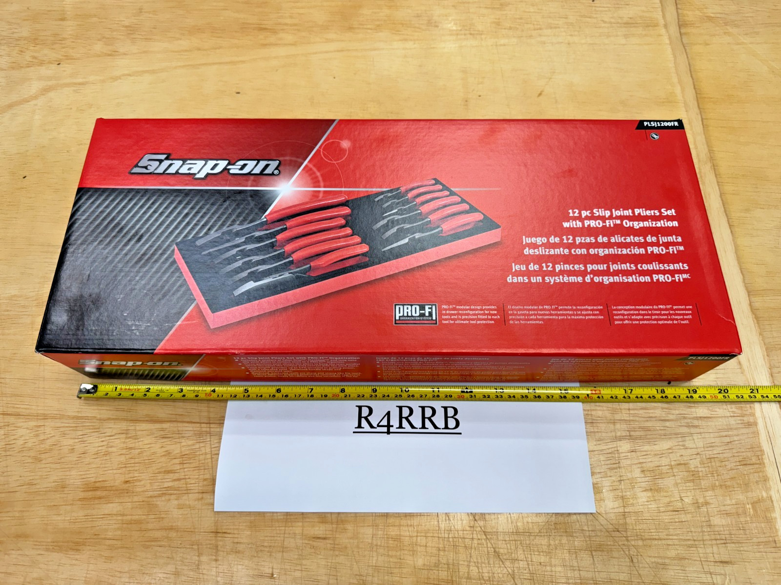 Snap-on Tools USA NEW RED 12pc Master Slip Joint Pliers Foam Set PLSJ1200FR RARE