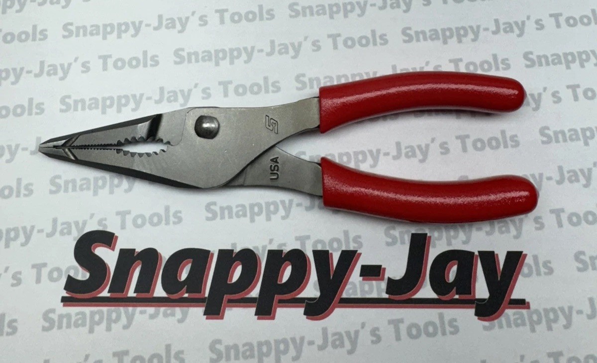 Snap-on Tools USA NEW RED 7″ Talon Grip Long Nose Slip Joint Pliers – LN46ACF