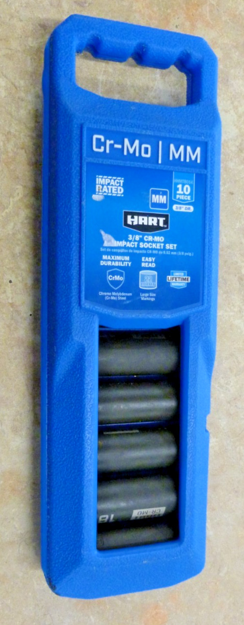 HART 10 Pc Impact Socket Set 3/8 10-11-12-13-14-15-16-17-18-19