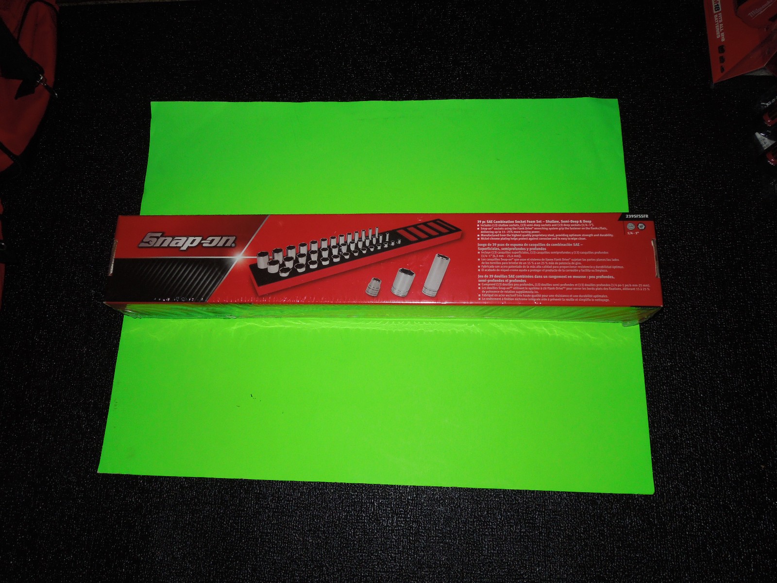 New Snap-on 239SFSSFR 39 piece 3/8 drive 6 point sae socket set