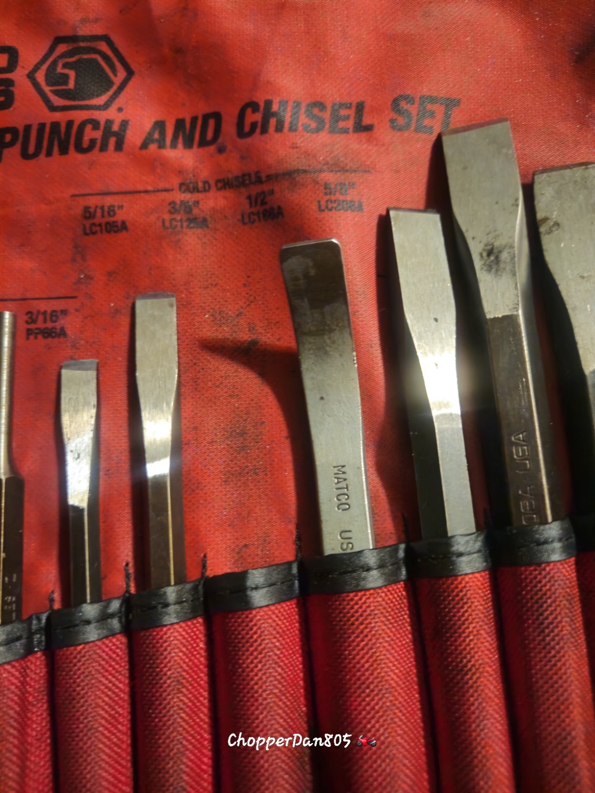 Matco Tools SPL12KA Punch And Chisel Set – Partial 8 Piece Lot With Pouch USA