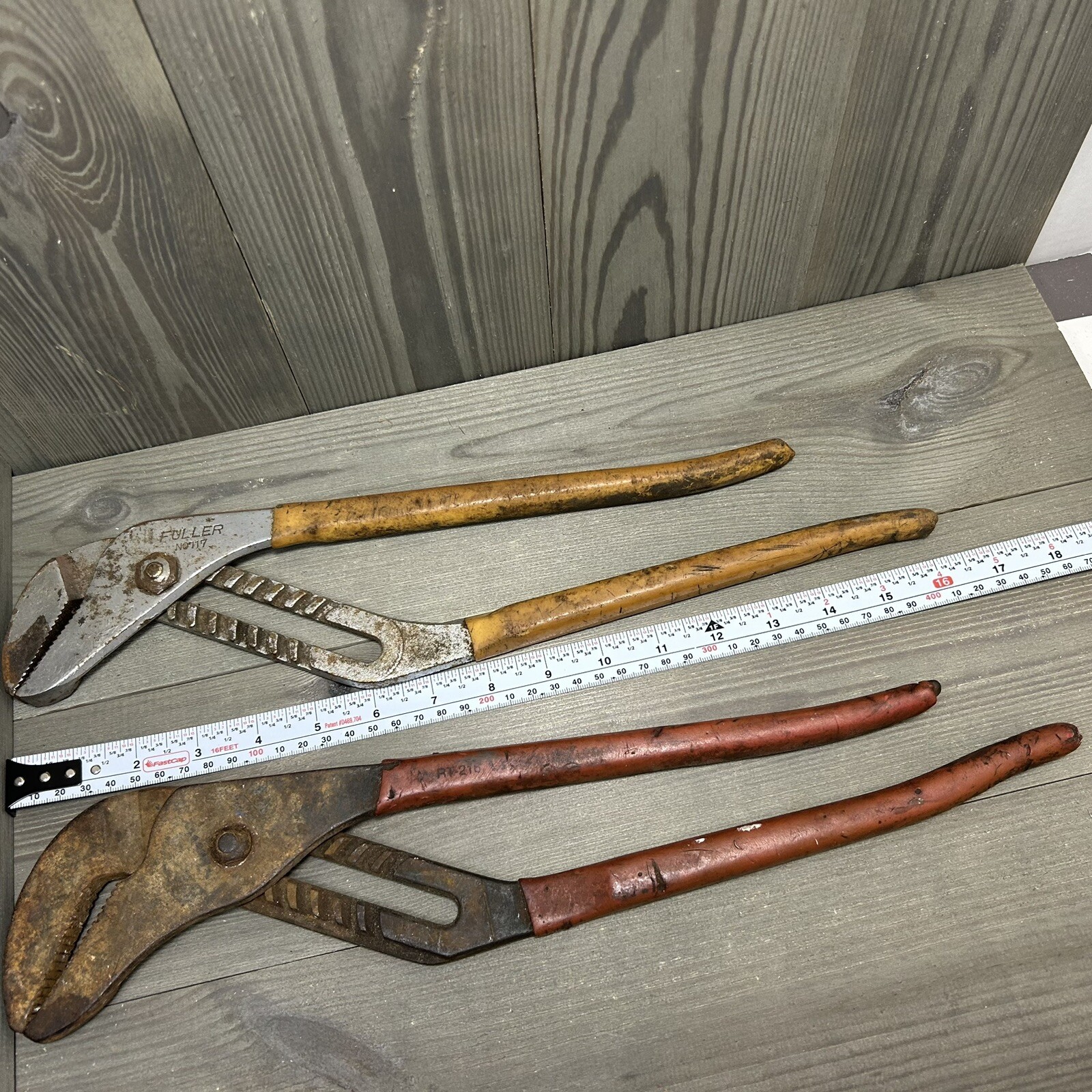 Vintage Fuller No.117 & Crescent RT-216 16” Straight Jaw Tongue Groove Pliers(2)