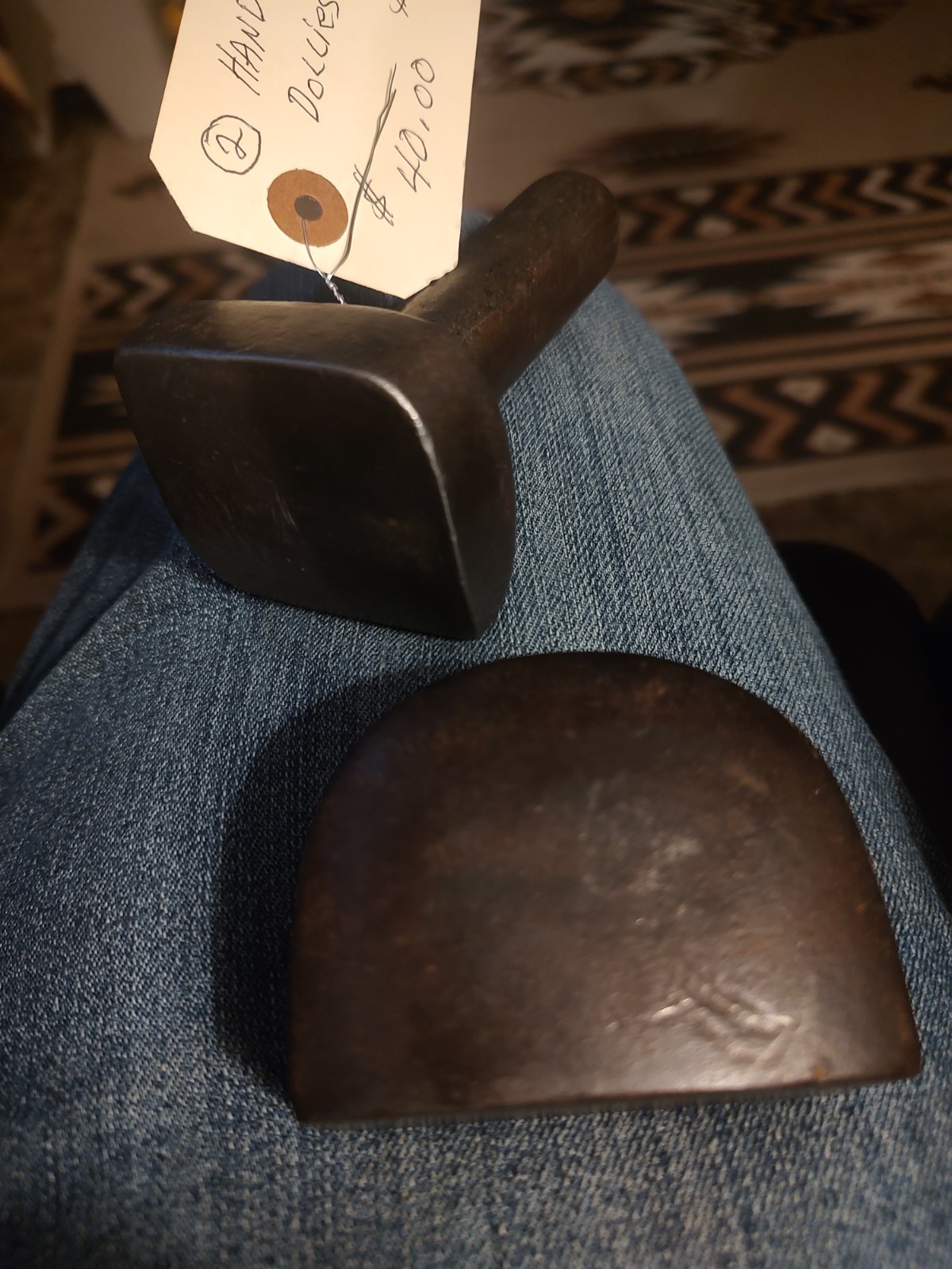 3 HAND ANVIL DOLLIES different shapes, heavy