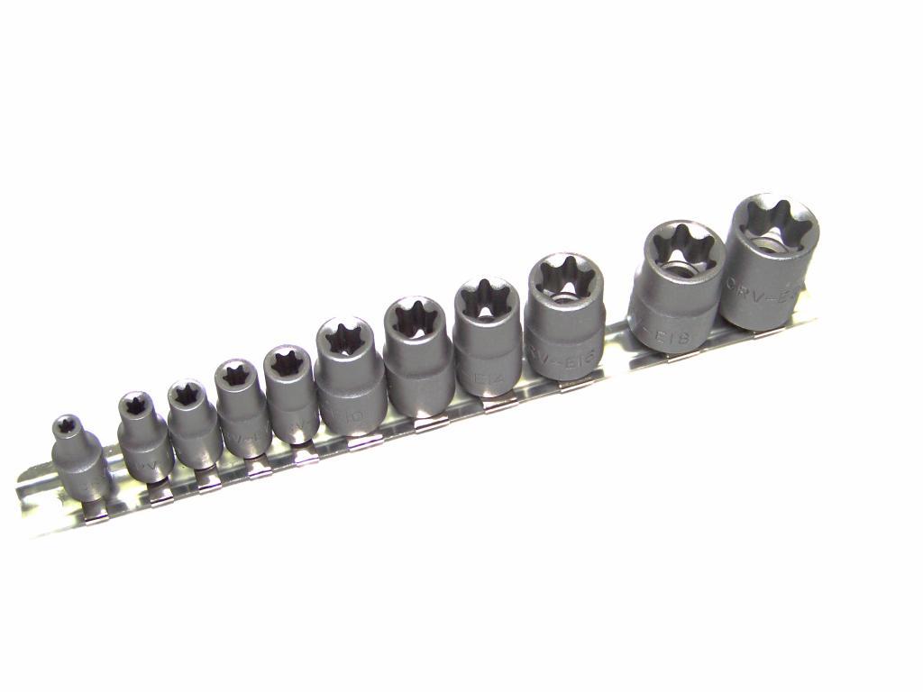 11 pcs Torx Star Bit Female E Socket Set Automotive Shop Tools External E4- E20
