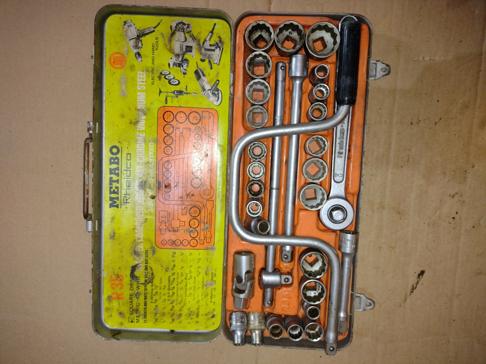 Metabo Rheidco R35 1/2″ Drive Socket Set A/F – WHIT & Metric MADE IN W-GERMANY