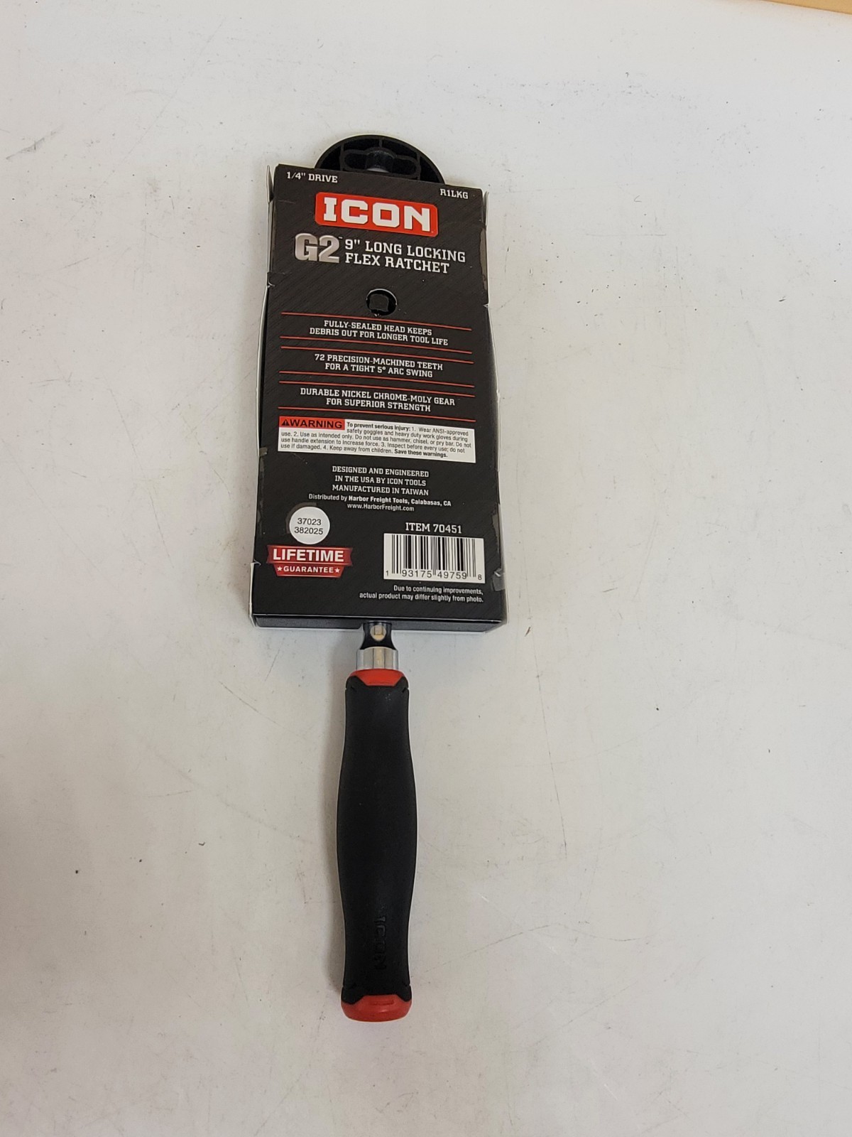 ICON R1LKG G2 9″ LONG LOCKING FLEX RATCHET 1/4 INCH DRIVE