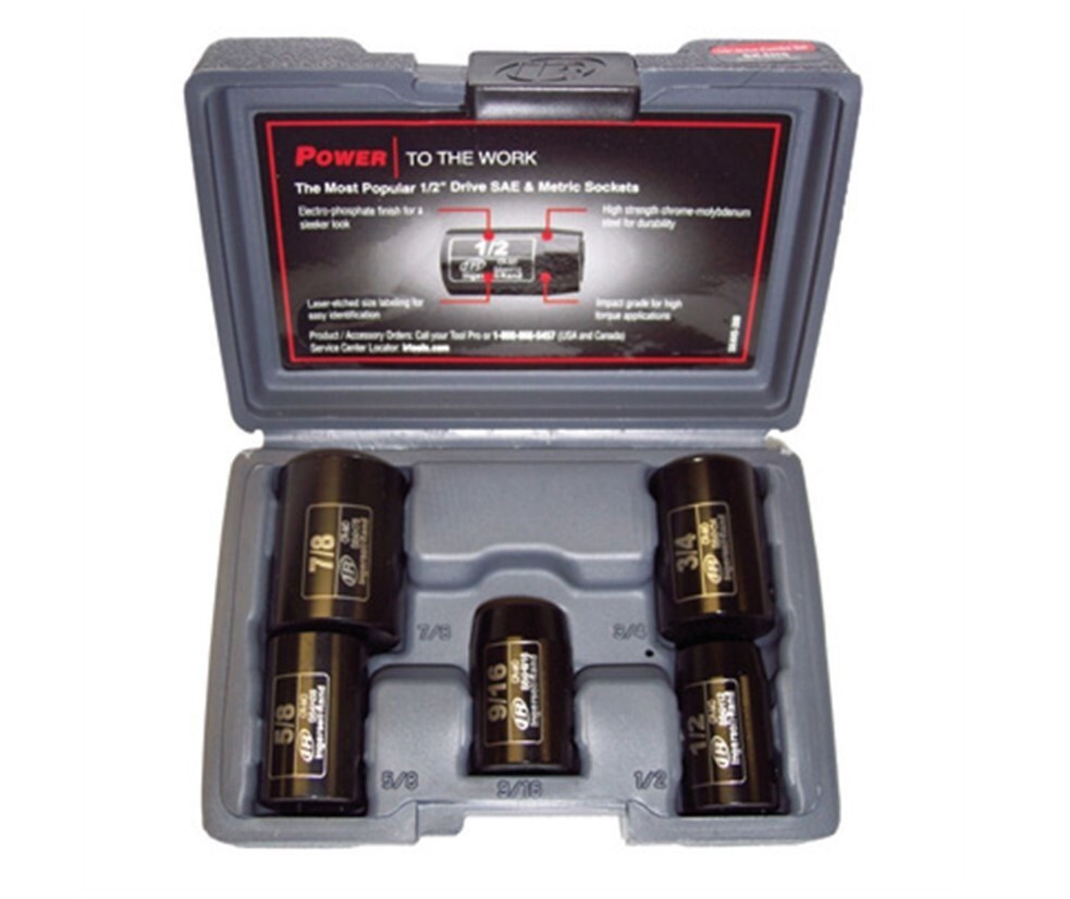 INGERSOLL RAND SK4H5N 1/2″ DR SAE SOCKET 5 PIECE 3/4″, 1/2″, 9/16″, 7/8″, 5/8″