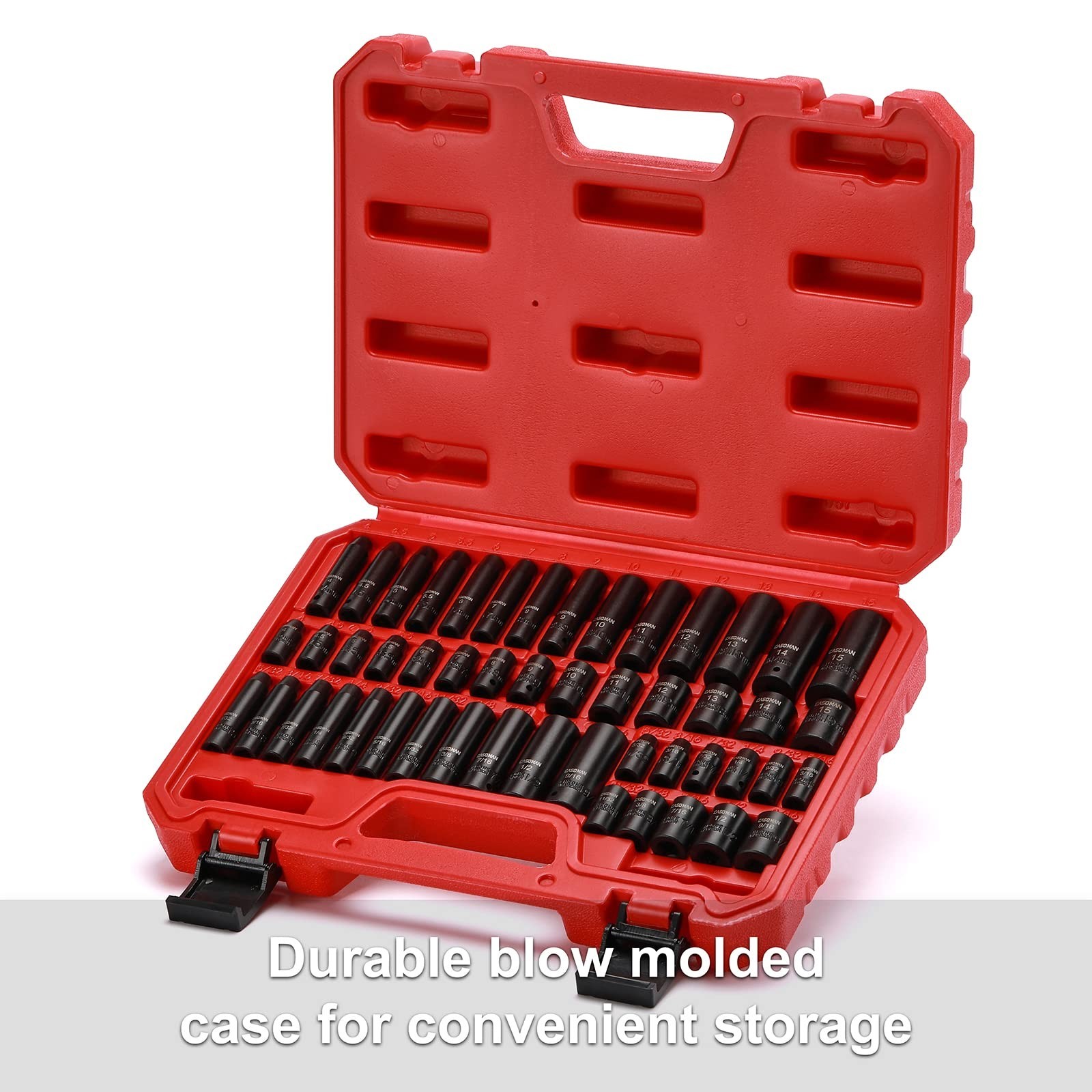 50-Piece 1/4″ Drive Impact Socket Set, 6-Point, SAE/Metric, Standard/Deep, CR-V
