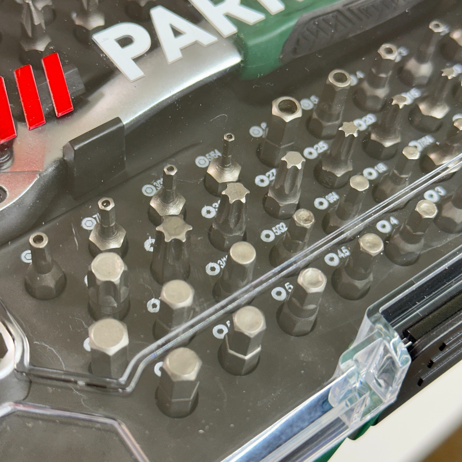 Parkside 81pc Ratchet & Bit Set S2 Steel Precision Bits with Quick-Release New