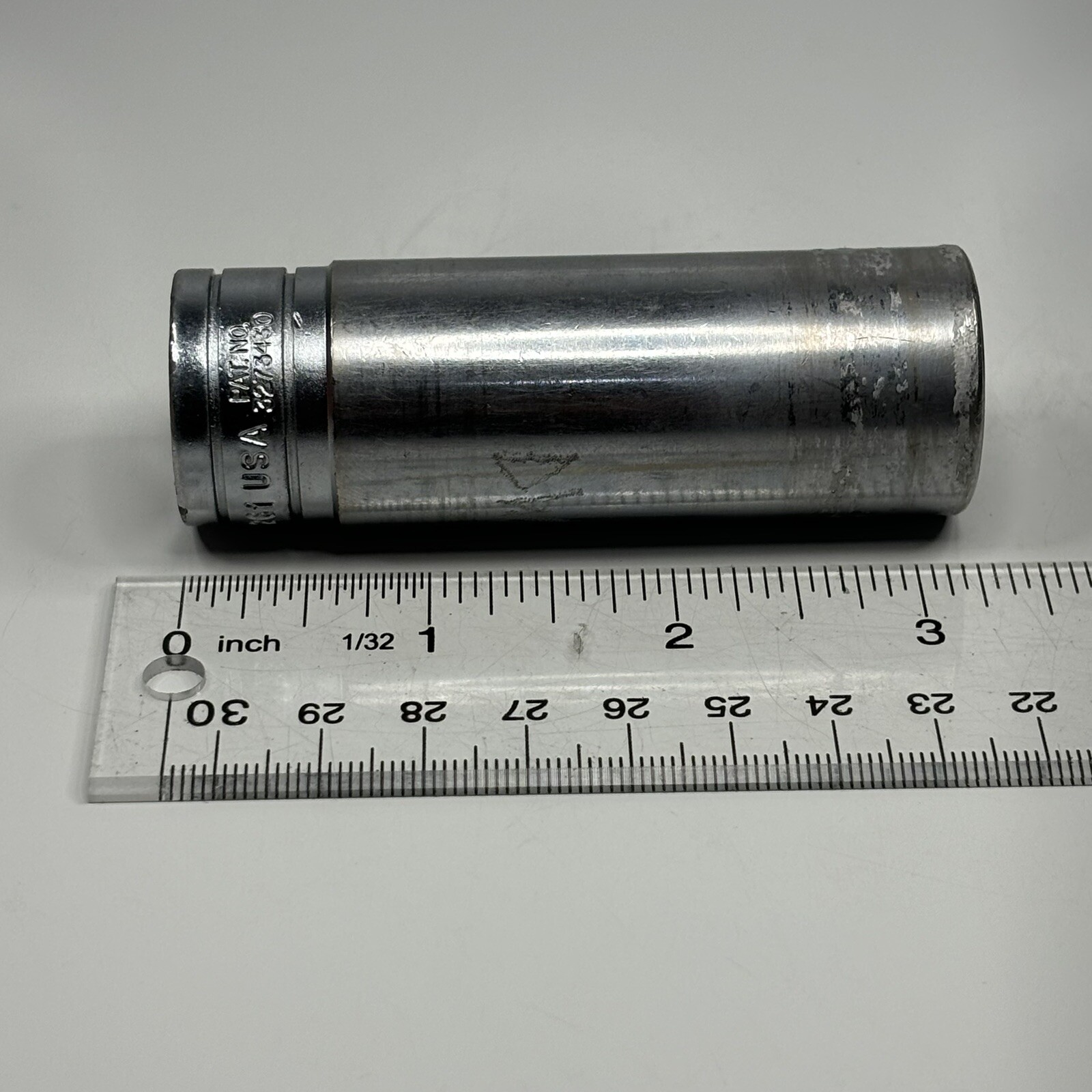 Snap On Tools S261 1/2 Dr 12Pt SAE 13/16 Flank Dr Chrome Deep Socket USA VTG