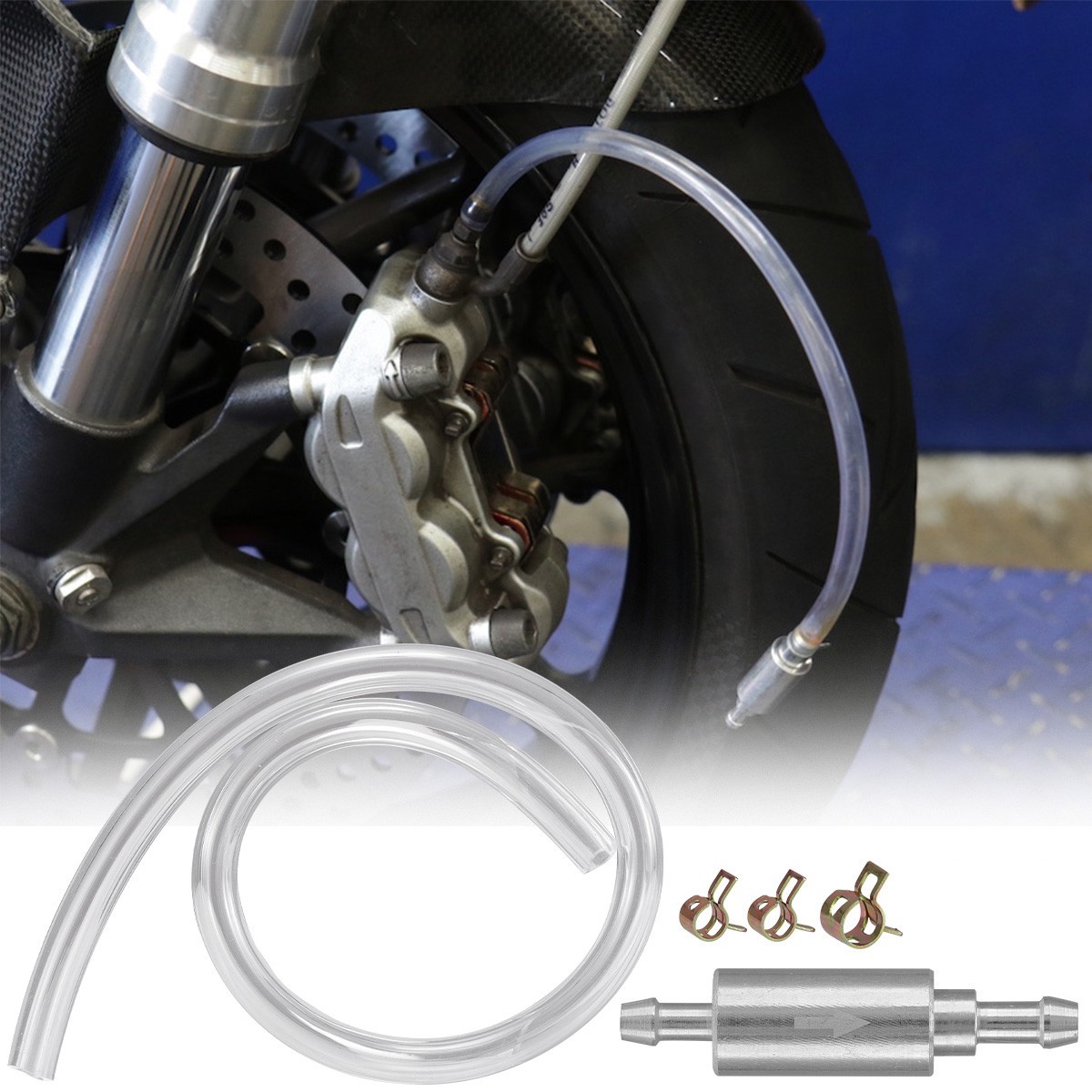 Car Motorcycle Clutch Brake Bleeder Hose One Way Valve Tube Bleeding Tool Lot