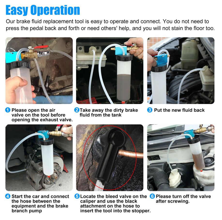Car Pneumatic Brake Fluid Bleeder Kit Air Extractor Pump Oil Bleeding Tool Kits