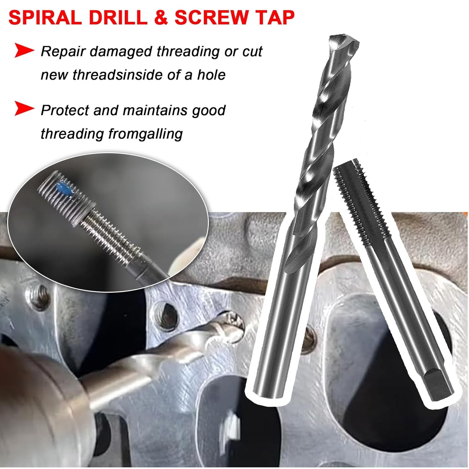 1420 Head Thread Bolt Repair Tool Kit for Honda B16 Engine, Toyota M11.5mm x 1.5