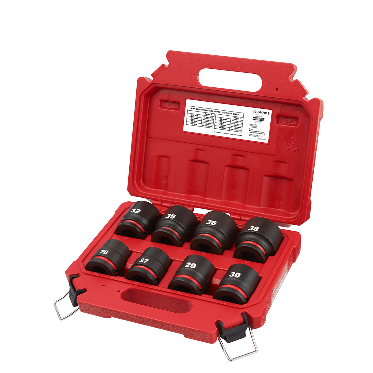 Milwaukee Tool 8PCSHOCKWAVE Impact Duty 3/4″ Drive Metric Standard 6 Point Socke