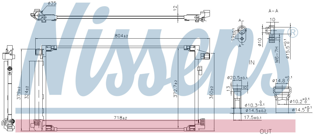 Nissens Aircon Condenser 941190 for SUZUKI SWACE (2021) 1.8 HYBRID etc